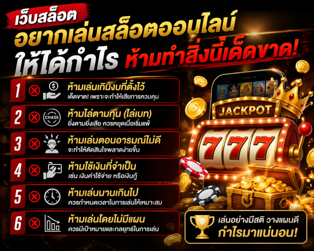 เว็บสล็อต อยากเล่นสล็อตออนไลน์ให้ได้กำไรห้ามทำสิ่งนี้เด็ดขาด